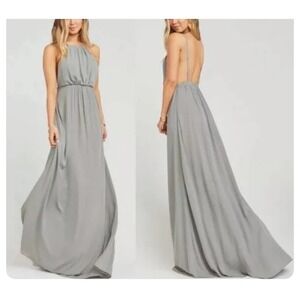 Show Me Your Mumu Amanda Maxi Gray dress, sz S. Long and‎ flowy with low back